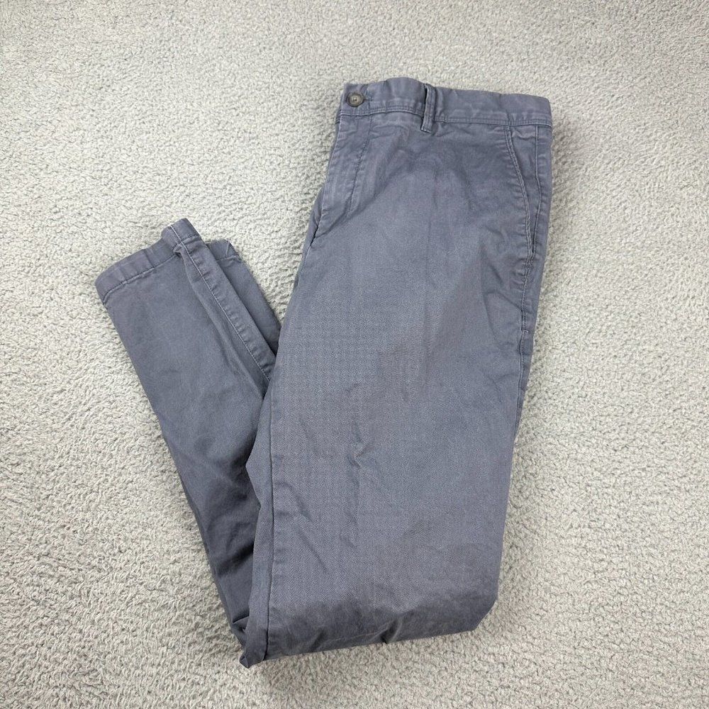 Reiss Adult Flat Front Straight Size W36 Outdoor Chino Casual‎ Pants Men Gray